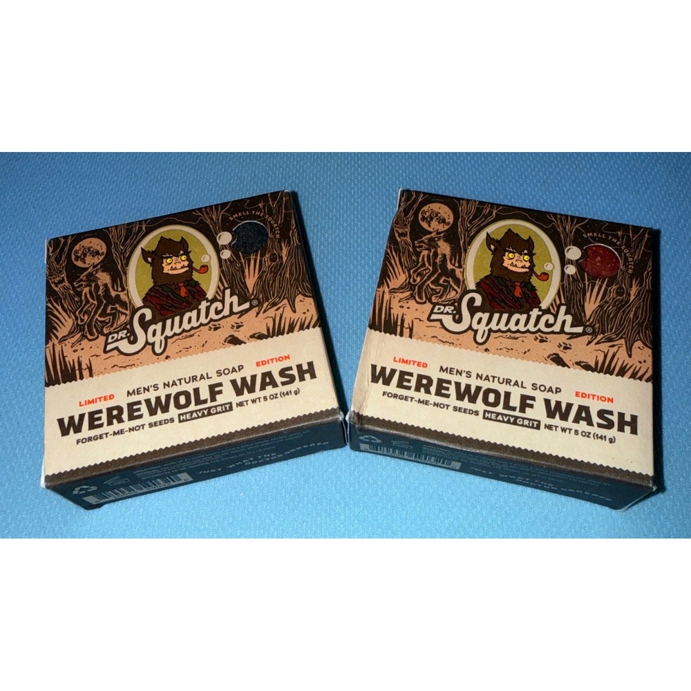 Dr. Squatch Werewolf Wash Natural Soap Men 5oz NEW Limited Ed Heavy Grit 2pk